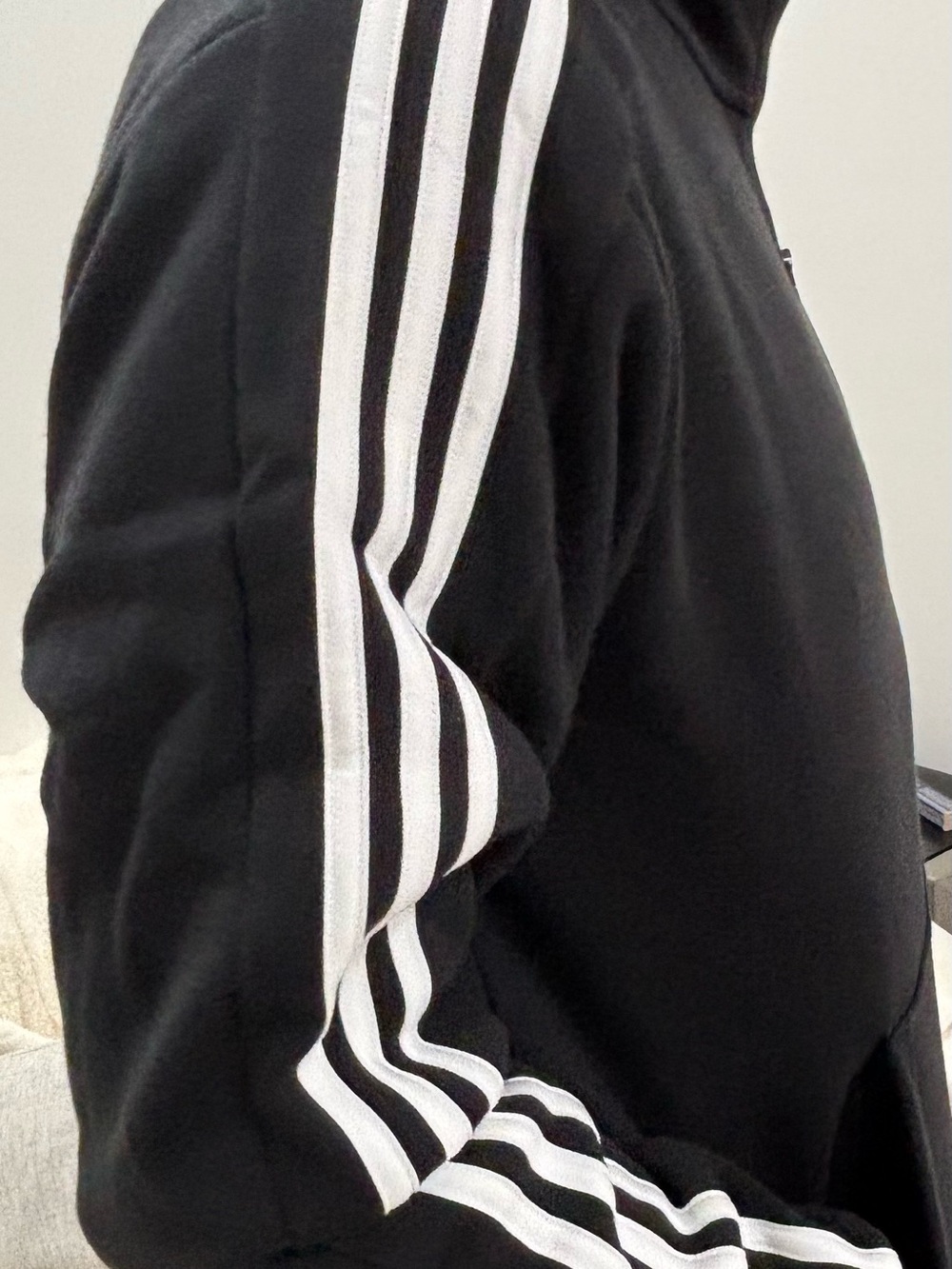 adidas Black Pullover with White Signature Stripes - Picture 2 of 4